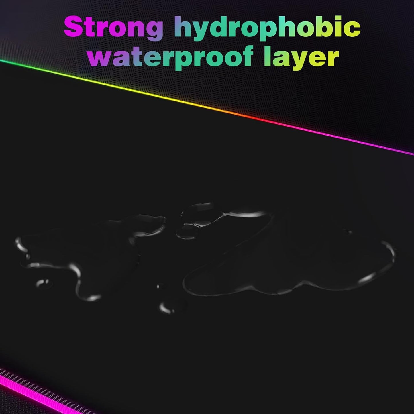 Galdas Gaming Mouse Pad XXL XL Large Long Extended Big Mousepad Non-Slip Rubber Keyboard Mouse Pad with Stitched Edges for Laptop Home Office (31.5x11.8x0.08 Inch) … (RGB Black)