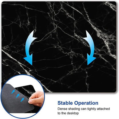 Black Marble Mouse Pad, White Texture Marble Mouse Pad Custom Design, Square Waterproof Mouse Pad Non-Slip Rubber Base MousePads for Office Laptop, 9.5 inch x7.9 inch x0.12 inch Inch