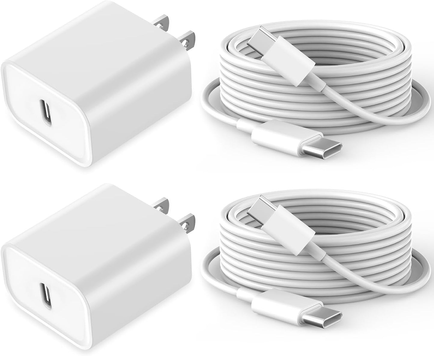 Fast Charging for iPhone 16 15 Charger,2Pack 20W USB C Wall Charger Travel Plug Block iPhone 15 Charging Cable for iPhone 16/16 Pro/16 Pro Max/16 Plus/15/15 Pro/15Pro Max/iPad Mini6/iPad Air4/iPad Pro
