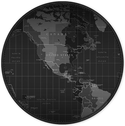 ITNRSIIET Round Mouse Pad with Stitched Edge Premium-Textured Waterproof Non-Slip Rubber Base Desktop Protection Mat Diameter 8.7 inches, Map