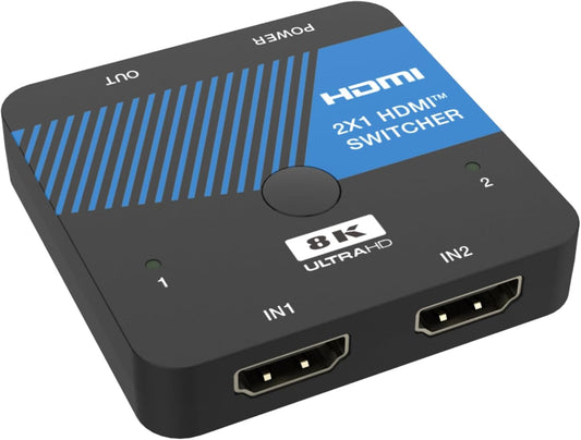 8K HDMI Switch 2 in 1 Out 4K@120Hz HDMI Switcher Support HDR10+, Dolby Vision, VRR, ALLM
