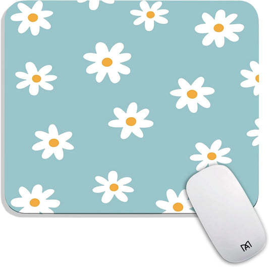 Square Mouse Pad Little Daisy,Personalized Premium-Textured Custom Mouse Mat Design,Washable Mousepad Cloth,Non-Slip Rubber Base Computer Mouse Pads for Wireless Mouse