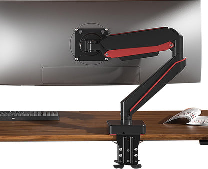 Premium Aluminum Heavy Duty Monitor Arm, for Ultrawide 14 to 49 inches and 44 lbs Single Desk Mount Stand, Pneumatic Height Adjustable, Max VESA 100x100, Black A9B