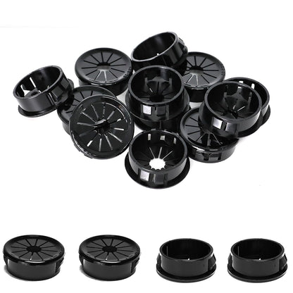 25 Pcs Cable Grommet, Snap Bushing 1-1/8" (28 mm) Mounting Diameter, Flexible Petal-Shaped Buckle Round Nylon Desk Grommet for Wires Through Countertop Cord Organizer and Protection, Black