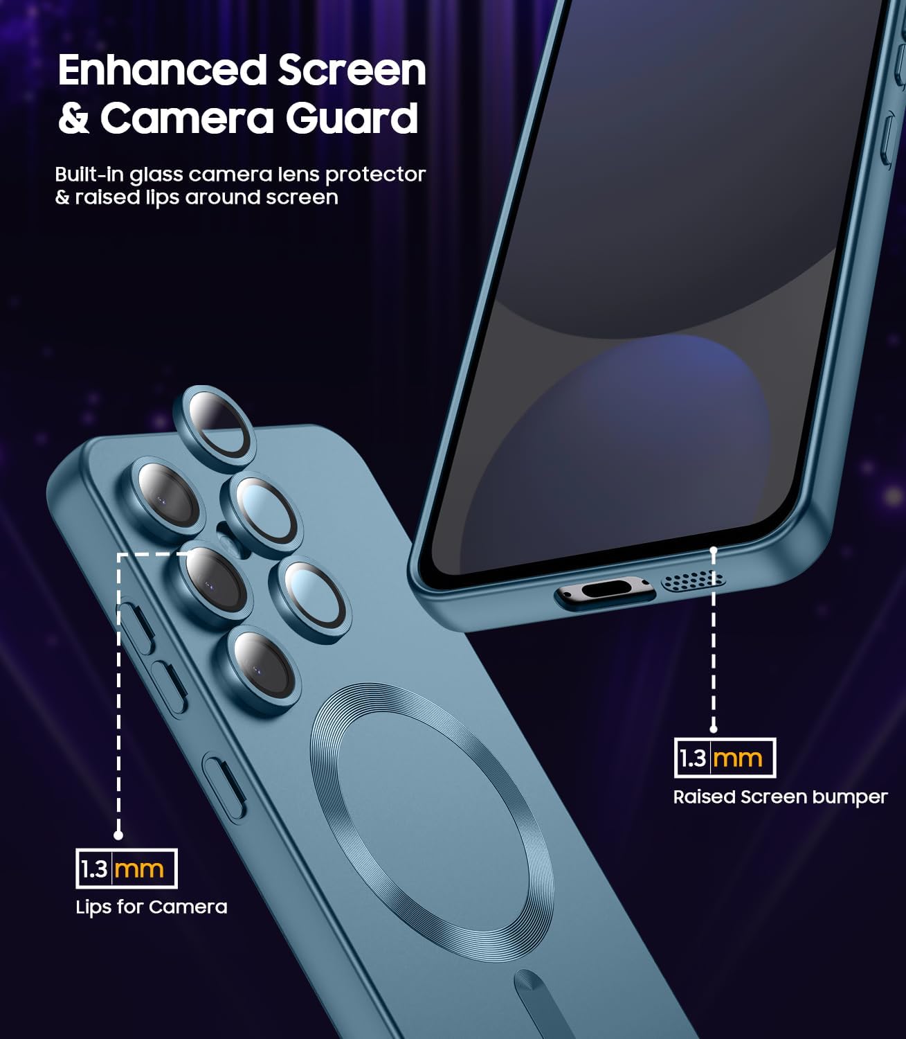 Magnetic for Samsung Galaxy S25 Plus Case [Compatible with MagSafe][Built-in Camera Lens Protector] Slim Soft Silicone Bumper Shockproof Metallic Luster Phone Shell (Green)