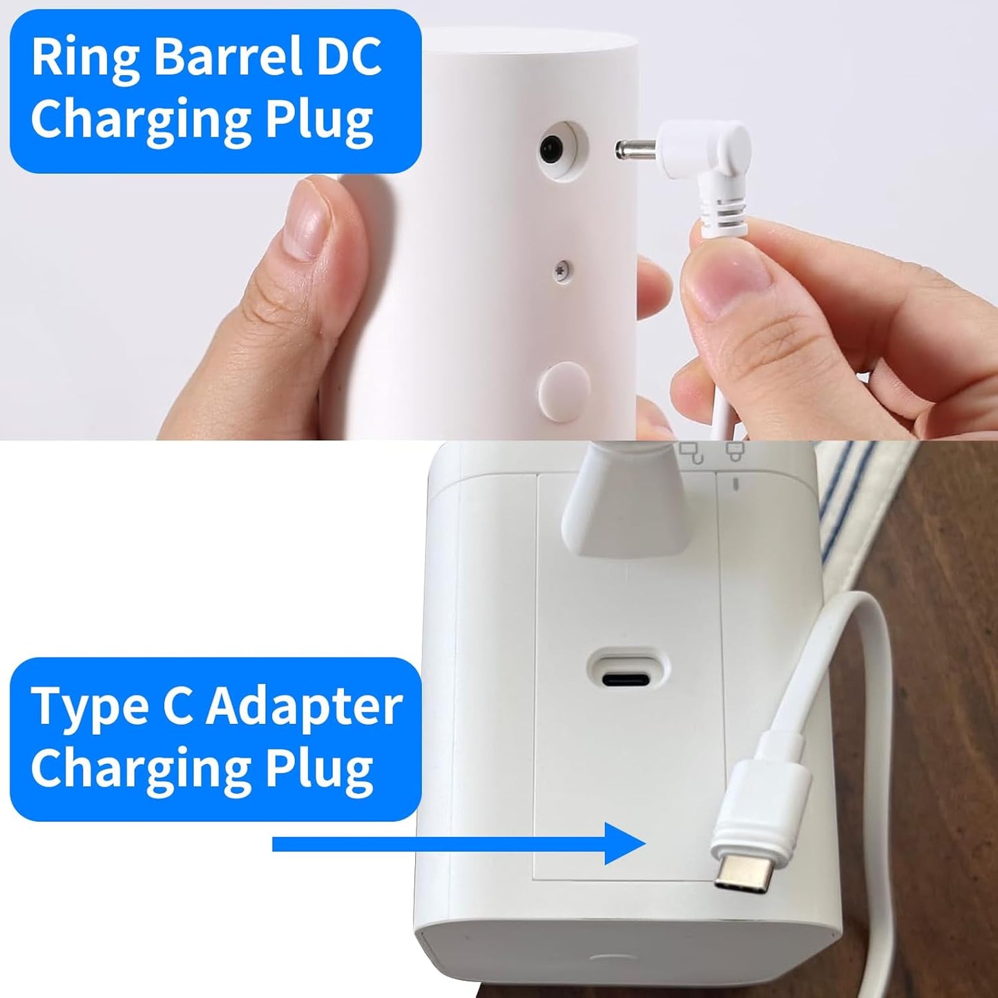 Solar Panel Charger for Ring Stick Up Cam, Stick Up Cam Pro, Ring Spotlight Cam Plus/Pro, 6W5V Fast Charging (2Pack)