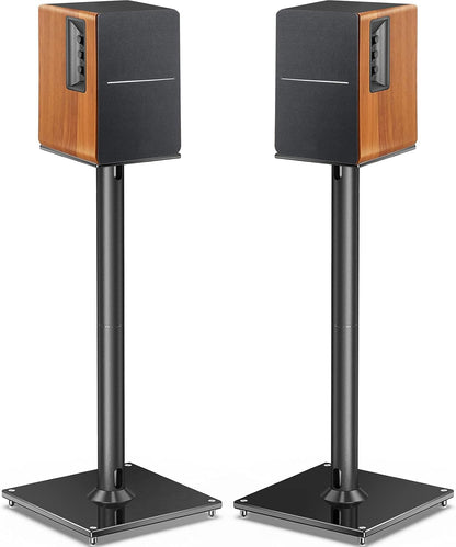 Perlegear Universal Speaker Stands for Surround Sound up to 22lbs - 28 Inch Bookshelf Speaker Stands for Bose, Polk, JBL, KEF, Klipsch & Others, Floor Speaker Stand with Cable Management 1Pair- PGSS6