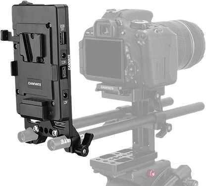 CAMVATE V Lock Mounting Plate Power Supply Splitter with 15mm Rod Clamp - 1524