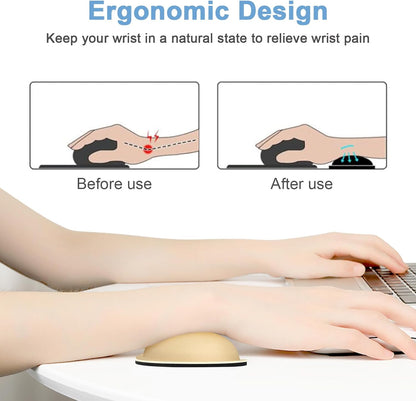 Dapesuom Mouse Wrist Rest, Ergonomic Memory Foam Mouse Wrist for Computer Desk Mats Support, Hand Rest Pad Cushion for Gaming, Office, Laptop, Men, Women, Pain Relief & Easy Typing, Navajo White