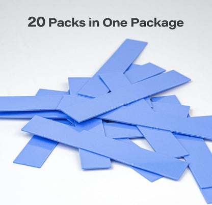 Aairhut 20 Pieces 120 x 20 x 1 mm Thermal Pads, 6 W/m.K Conductive Silicone Pad for M.2 SSD GPU Heatsink LED PS4 PS5 & More - Blue