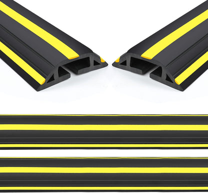 Eapele 10 ft Floor Cable Cover Protector, Heavy Duty PVC Duct Easy to Unroll, Prevent Trip Hazard for Outdoor Settings (2pcs)