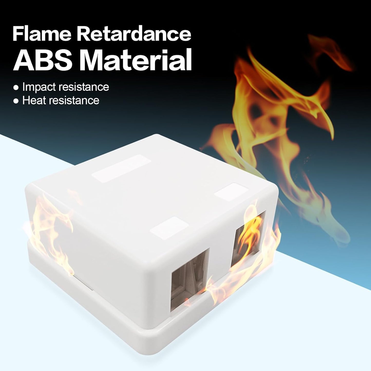 Keystone Jack Surface Desk Mount/Wall Mount Box,2-Port,5-Pack White