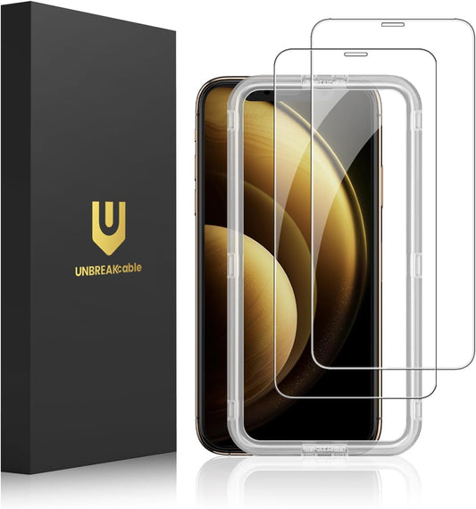 UNBREAKcable Tempered Glass Screen Protector Film for iPhone X/11 Pro/XS (5.8 Inches) [Pack of 2] HD 9H Hardness [Anti-Scratch, Anti-Fingermarks, Bubble Free and Ultra Clear]