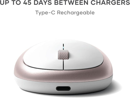 Satechi M1 Wireless Bluetooth Mouse, USB-C Rechargeable, Compact & Portable, for Mac/Windows, Compatible with M4/M3/M2 MacBook, Pro, Air/iMac/iPad Pro, iPhone 16/15/14 & More - Rose Gold