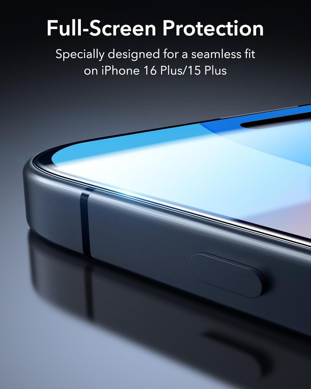 ESR 3 Pack for iPhone 16 Plus/iPhone 15 Plus Screen Protector, [9H Hardness] [Military Grade Shatterproof] Full Coverage Tempered Glass Film with Flawless Fit Tray, HD Clear, Scratch Resistant