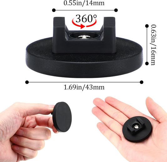 Yookeer 20 Pcs Magnetic Zip Tie Mount Base Black Magnetic Cable Clips Wire Holder Multipurpose Cable Ties Management Base Electrical Supplies for Wire (43 mm)