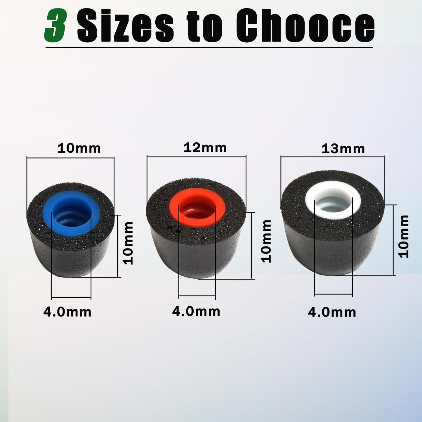 Memory Foam Earbuds Tips Replacement Fit 4.0mm-5.5mm Isolation Noise Replacement Foam Ear Tips for in-Ear Earphones with Storage Box