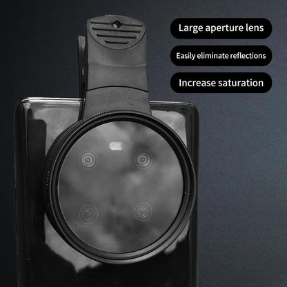 EMVANV 52mm Clip-on CPL Phone Camera Lens Filter, Phone Lens Filter Kit, Universal CPL Filter Compatible with iPhoneSamsung/Android Smartphones(Size:52mm)