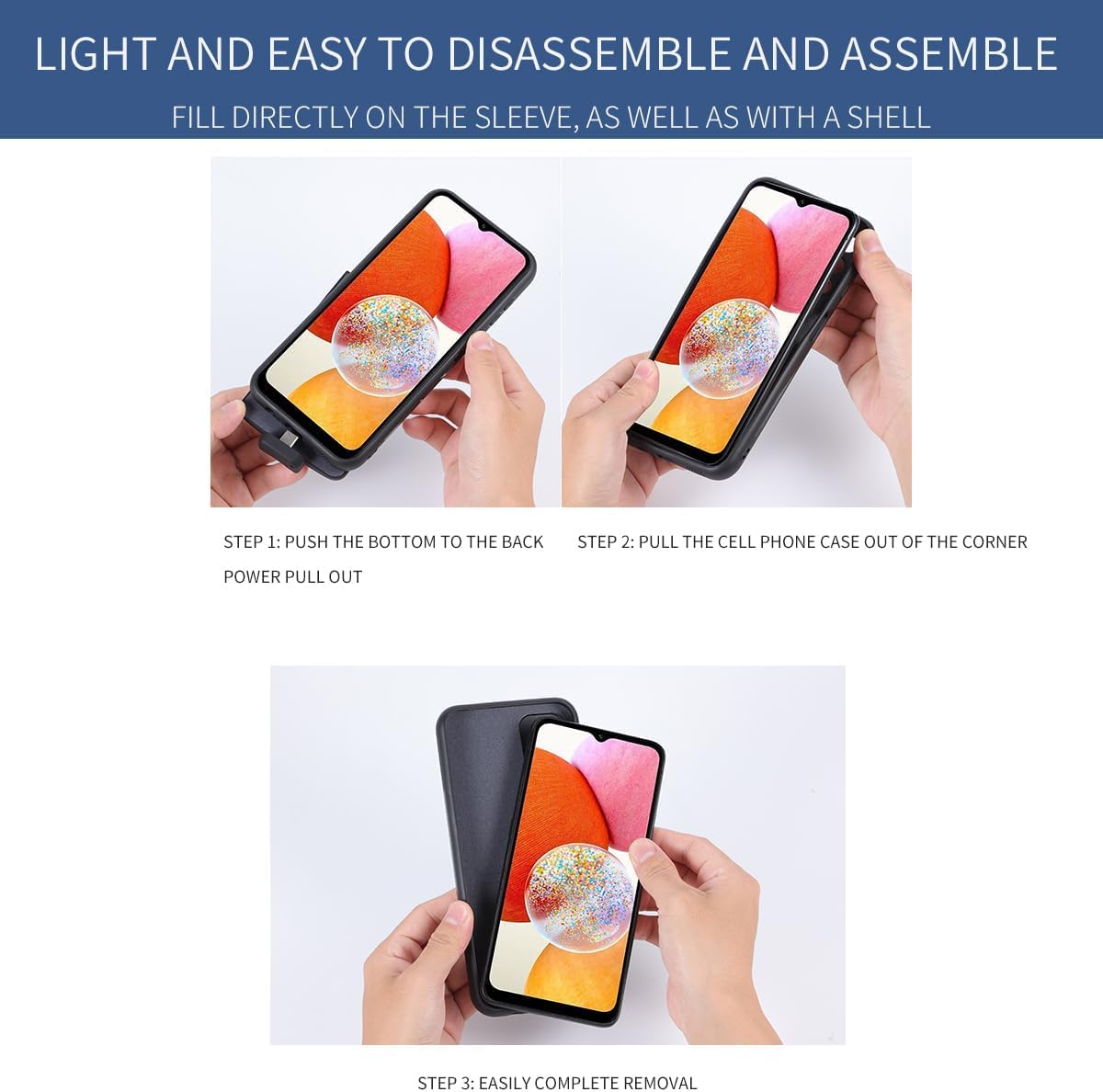 Fey Battery Case for Galaxy A34, Extended Charging Cases for Samsung Galaxy A34 5000mAh Rechargeable External Backup Power Bank Charger Cover, Black