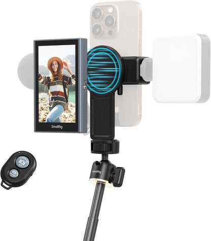 SmallRig Phone Vlog Selfie Monitor Screen for iPhone for Huawei for S24/S25, w/Magnetic Phone Holder Clip Mount & Wireless Remote, Sync Rear Camera for Selfie Vlog Live Stream Phone Filmmaking - 4851