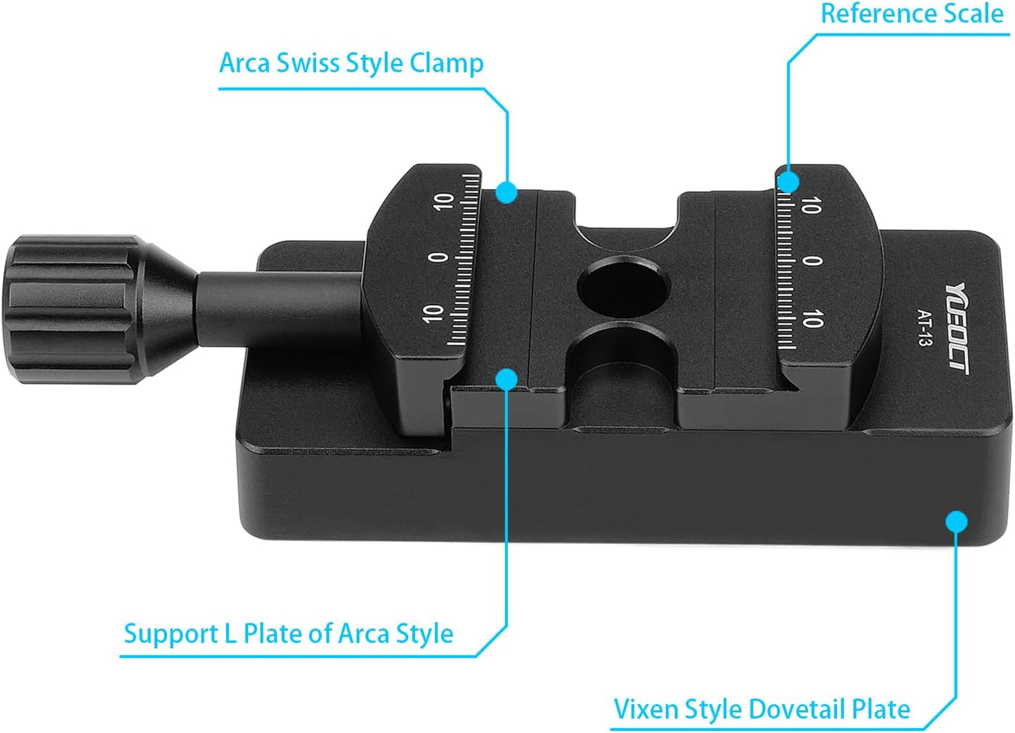 V Size Rail Bar Dovetail Mounting Plate with Arca Swiss Type Clamp for Vixen Style Dovetail Saddles Telescope Scope Adapter Mount Base OTA Equatorial Tripod Sky Astrophotography - Vixen to Arca