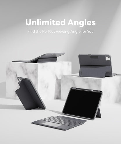 EIP Bluetooth Keyboard Case for iPad Air 13 inch (M3 2025/M2 2024), 13" Magnetic Detachable Case with Trackpad, 7-Color Backlit Keys, Stylus Shortcut Support, Slim Protective Cover
