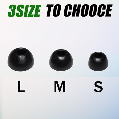 Memory Foam Ear Tips for Powerbeats Pro 2 [3 Pairs] Replacement Earbud Tips Compatible with Beats Studio Buds/Beats Fit Pro/Beats Solo Buds, Noise Isolation (S/M/L)