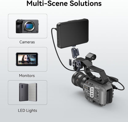 SMALLRIG Clamp, Camera Mount Clamp, Crab-Shaped Super Clamp with 1/4"-20, 3/8"-16 Threaded Holes, Payload 7.7lbs/3.5kg, for Most Photographic Accessories