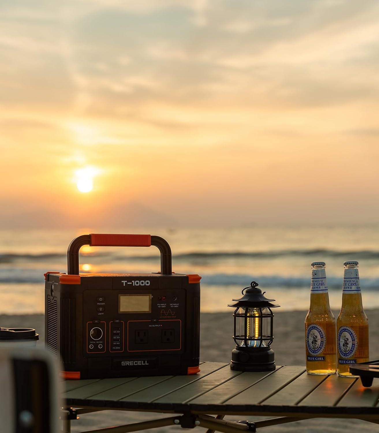 Portable Power Station 1000W (Peak 2000W), GRECELL 999Wh Solar Generator with 60W USB-C PD Output, 110V Pure Sine Wave AC Outlet Backup Lithium Battery for Outdoors Camping Travel Hunting Home