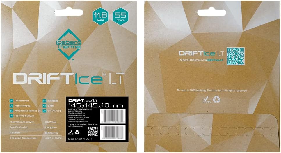 Iceberg Thermal DRIFTIce LT Thermal Pad 145 x 145mm (1.0mm) (11.8 W/mK)