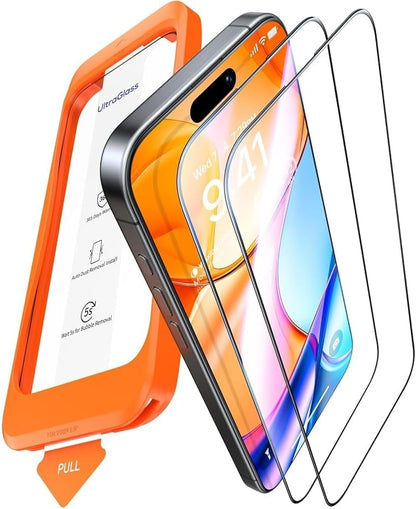 UltraGlass Unbreak TOP 9H+ Glass for iPhone 14 Pro Screen Protector [12FT Military Grade Shatterproof & Longest Durable] Screen Protector 14 Pro Tempered Glass, Anti-fingerprint, 2 Packs