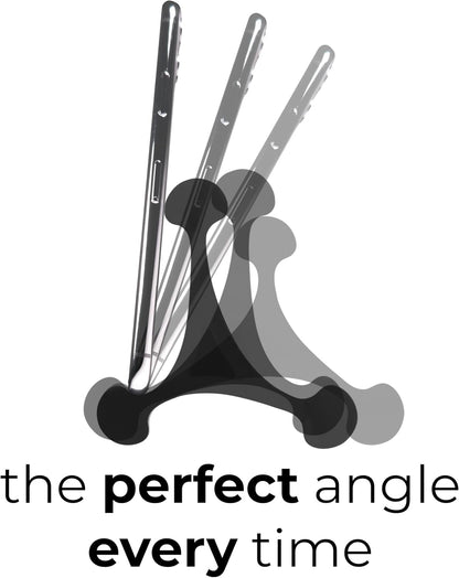 Skalene Phone Stand - 100% Silicone Rubber, Adjustable Phone Holder, Prop, Rest - Desk, Office, Home, Kitchen Accessory (Stealth Black)