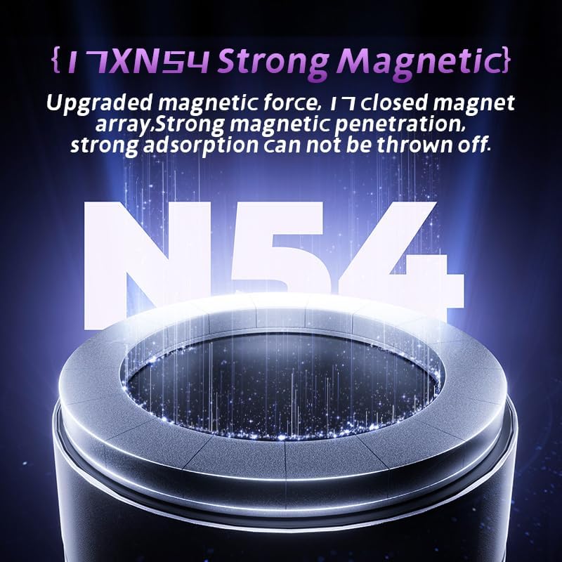 Magnetic Phone Holder for Car, [360° Rotatable] Phone Mount with Strong Suction Cup & Retractable Stand, Foldable Phone Holder for iPhone 16/15/14/13 and All Smartphone (White)