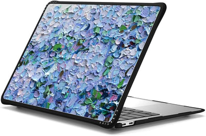 CASETiFY Impact MacBook Air 13" (M1/Intel) Case [Cushioned Impact Corners/Scratch-Resistant/Anti-Slip Grip] - Nantucket Blue Hydrangeas - Clear Black