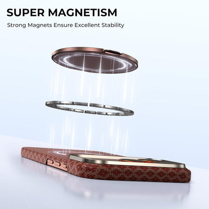 BENKS ArmorPop Magnetic Phone Grip & Stand for MagSafe, 360° Rotation Adjustable Phone Ring Holder for iPhone 17/16/15/14/13/12 Series, Durable Kevlar Design