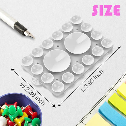 ZYCCER Double Sided Silicone Suction Phone Holder Mount,Compatible with iPhone and Android Cases Hands-Free Mirror Shower Phone Mount Strong Grip Holder (White, Double Sided 2PCS)