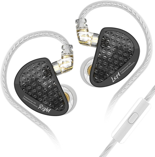 CCA KZ AS16 PRO in Ear Monitor Headphones 16BA Balanced Armature Drivers HiFi IEM Earphones High Clarity Gaming Earbuds for Musicians Singers Audiophile Dj Drummers