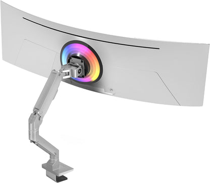 AVLT Single 34”-57” Monitor Arm Desk Mount fits One 44 lbs Heavy Duty Screen Full Motion Height Swivel Tilt Rotation Adjustable Gray Arm VESA 200x200 200x100 100x100 75x75