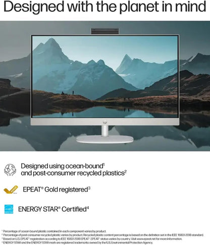 HP All-in-One Desktop - 27'' FHD Touchscreen Computer, Windows 11 Pro, Intel 12-core Ultra 7 155U(Beats i7-1355U), Wi-Fi 6, Bluetooth, Adjustable Height, Anti-Glare (32GB RAM | 1TB SSD)