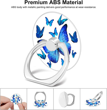 Bonoma Phone Ring Holder, 3 Pack Universal Finger Ring Stand Grip Kickstand Ring for All Smartphones (Butterfly B)