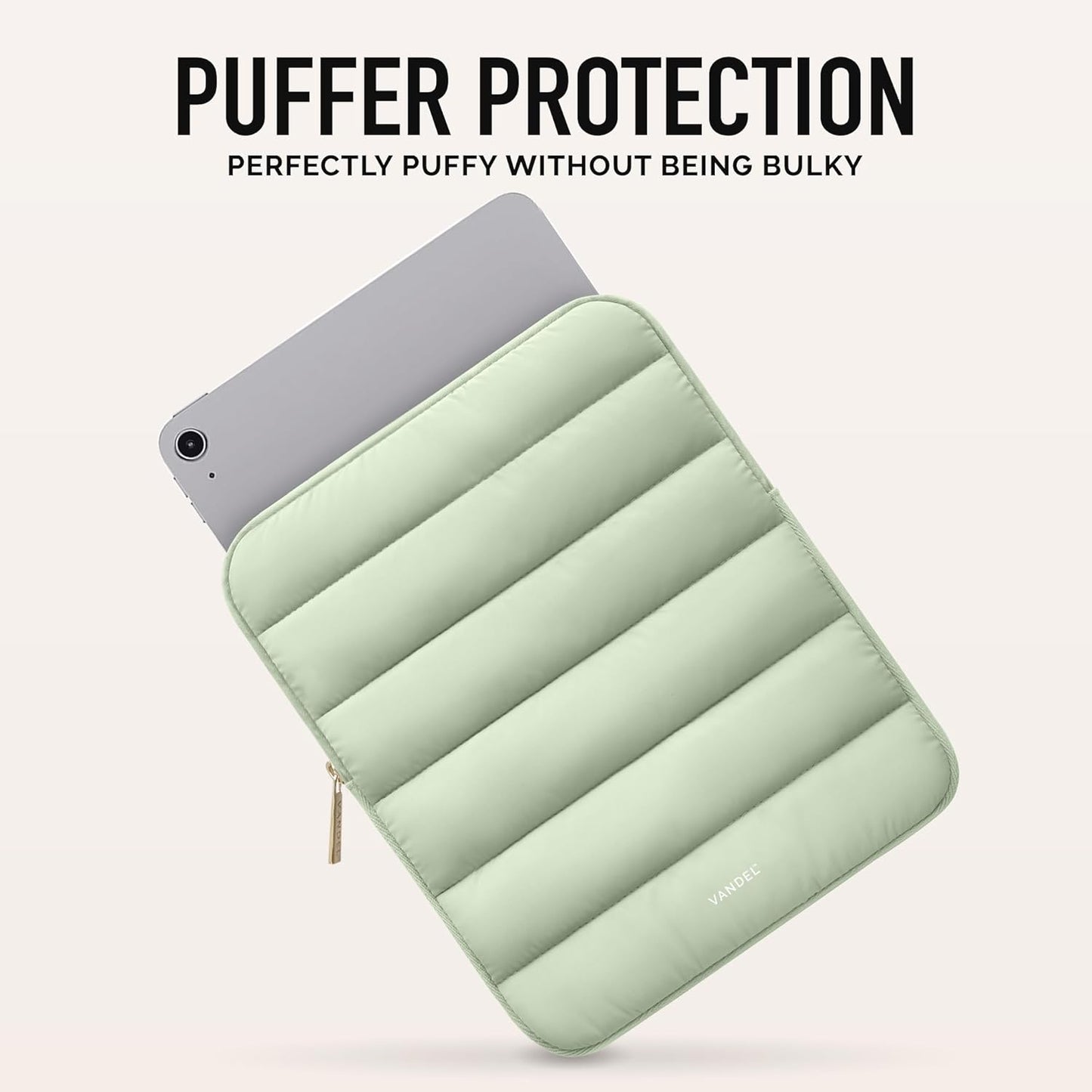 Vandel - The Original Puffy iPad Sleeve 9-11 Inch Tablet Sleeve, Green i Pad Case for Women and Men, Cute iPad Air Pouch, 9 10 Inch, 11 Inch Bag