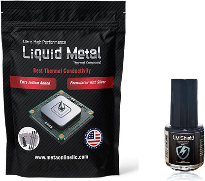 Liquid Metal Thermal Paste(5 Gram) 130WmK + Liquid Metal Shield (5ml) Bundle - for PS5, PC, CPU, GPU, Laptop