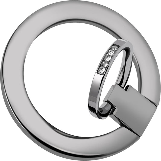 Magnetic Phone Grip for MagSafe, EI Sonador Magnet Phone Ring Holder, Removable, Compatible with iPhone 14 Plus 13 12 Pro Max Mini (Diamond Black)