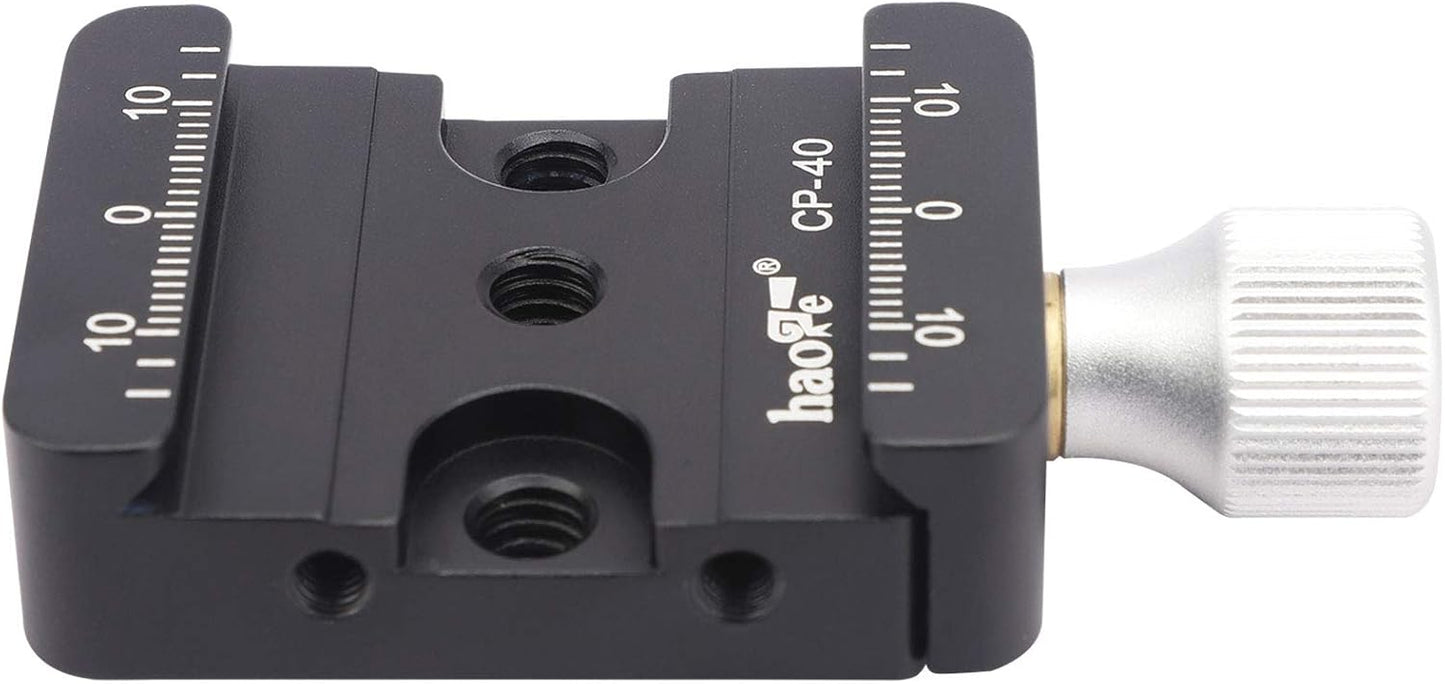 Haoge CP-40 DSLR and Mirrorless Quick Release Clamp for Arca-Type Standard Conversion Heighten Riser Compatible with DJI Ronin S/SC ZHIYUN Crane Series Weebill S Gimbal Manfrotto Tripod Ball Head