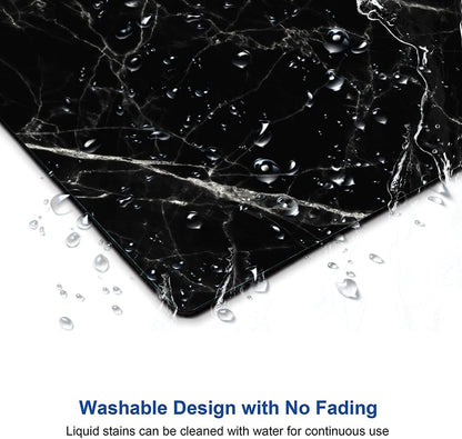 Black Marble Mouse Pad, White Texture Marble Mouse Pad Custom Design, Square Waterproof Mouse Pad Non-Slip Rubber Base MousePads for Office Laptop, 9.5 inch x7.9 inch x0.12 inch Inch