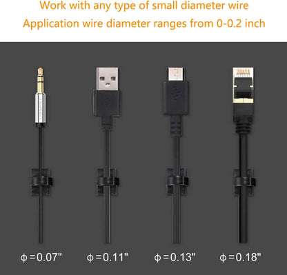 Adhesive Clips Strong Wire Holders 100 Pack Self-Adhesive Wire Clip Cable Cord Desk Management for Office Home and Car