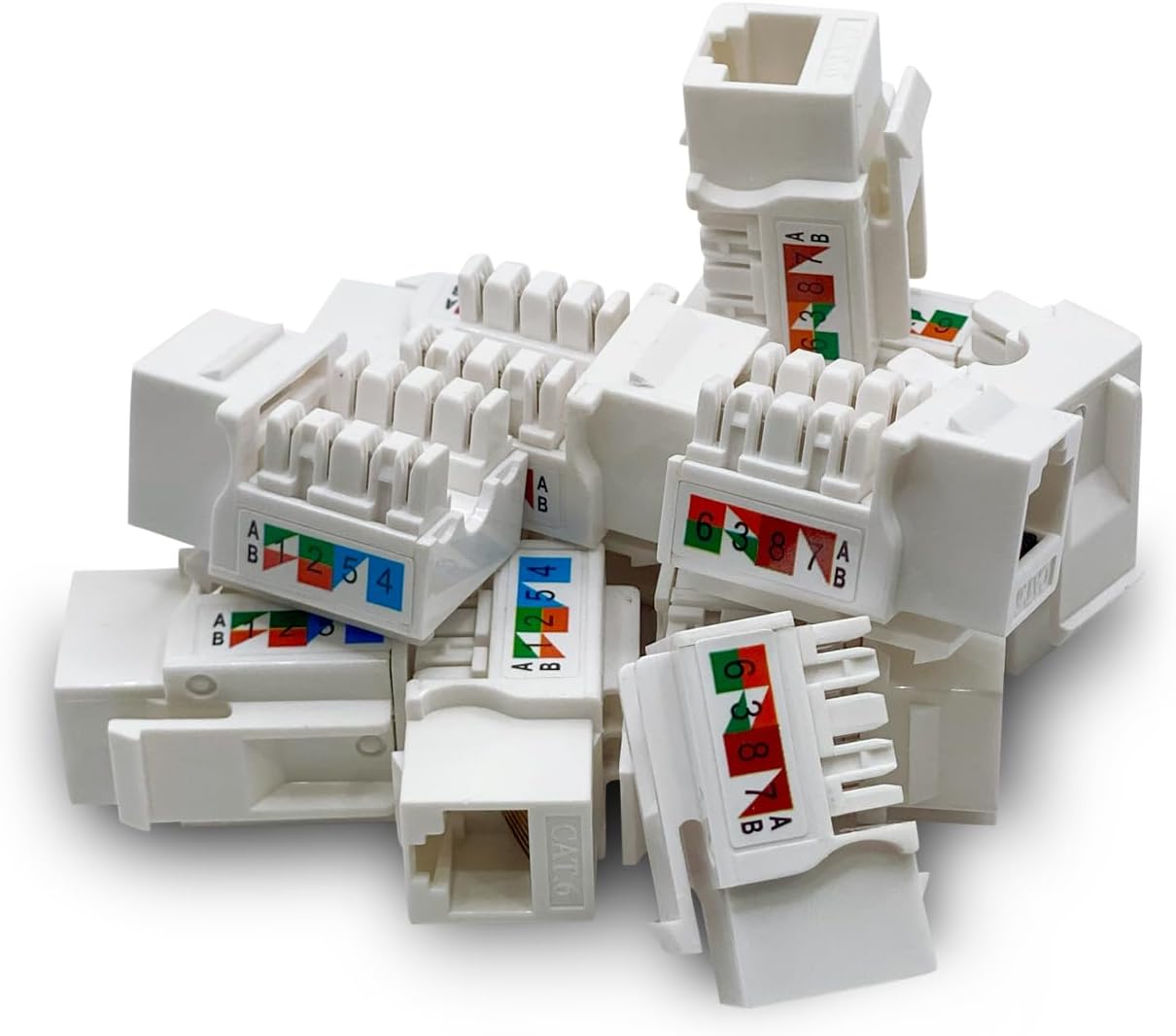Cat6 Keystone Jack - [UL Listed] - Ethernet Wall Jack - Network Coupler - Cat5/5e/6 Compatible - 100-Pack
