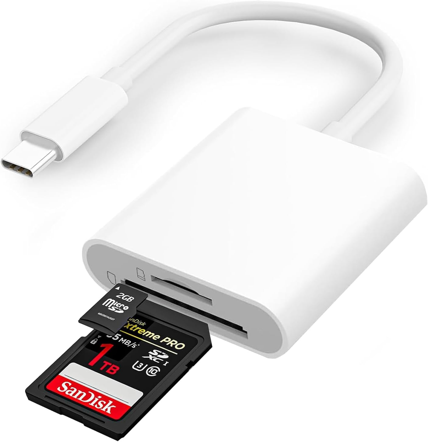 USB C to SD Card Reader, 2-in-1 Type C to SD & TF Memory Card Reader Adapter, Groodo Memory Card Reader MicroSD Card Reader Compatible with iPhone15 16/iPad/Mac/Laptop and More USB-C Devices