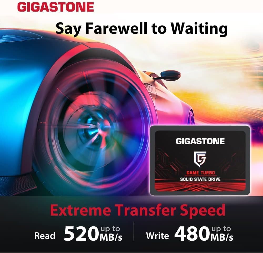 GIGASTONE SATA SSD 128GB (20-Pack) 2.5 inch SSD 520MB/s Upgrade Laptop PC Memory and Storage PS4 HDD Replacement 2.5" Internal Solid State Hard Drives SATA III SLC Cache 3D NAND Game Turbo Performance