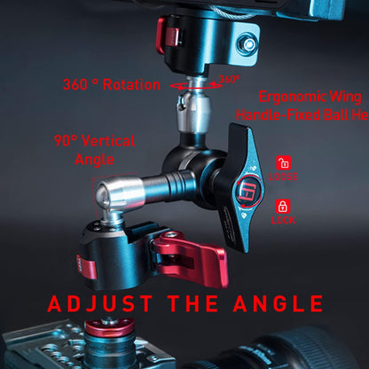 IFOOTAGE Magic Arm Clamp MA3-4, 7 Inches Adjustable Friction Power Articulating Magic Arm with 1/4" and 3/8" Thread Screw for DSLR Camera Rig/LCD Monitor/LED Lights